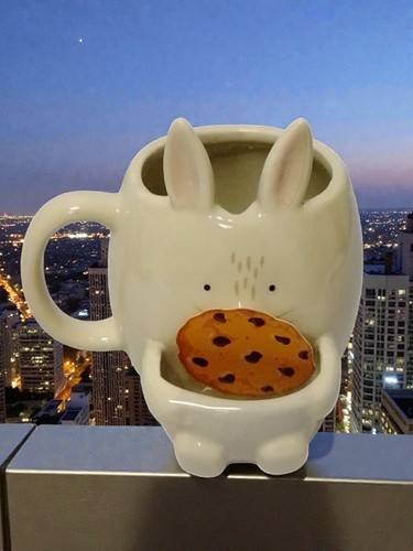 Cute bunny ceramic mug with - bunny,