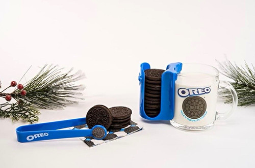 Oreo clear glass mug - with, blue