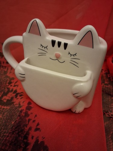 Cute ceramic white - white, cat