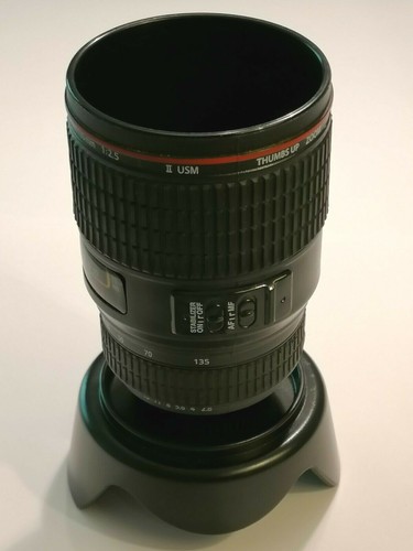 Camera lens mug with biscuit - camera,